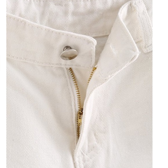 OPHIRA White Distressed Denim Shorts - Picture 5 of 6